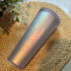 Starbucks Iridescent Icy White Unicorn Grid Venti Tumbler Cold Cup 24oz